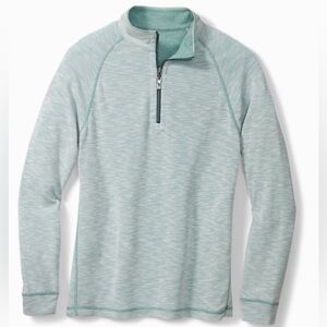 Tommy Bahama Barrier‎ Beach Half Zip Reversible Lightweight Shirt Quarter